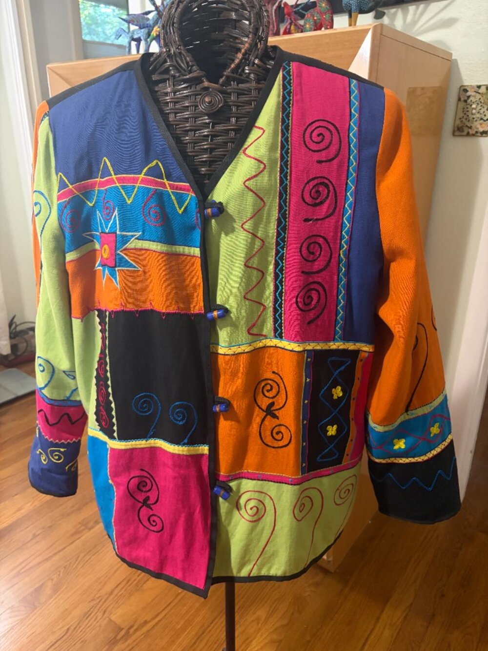 INDIGO MOON JACKET - MULTICOLOR EMBROIDERED